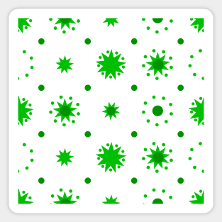 Suns and Dots Medium Dark Green on White Repeat 5748 Sticker